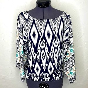 Cato Geometric Design Boho Top